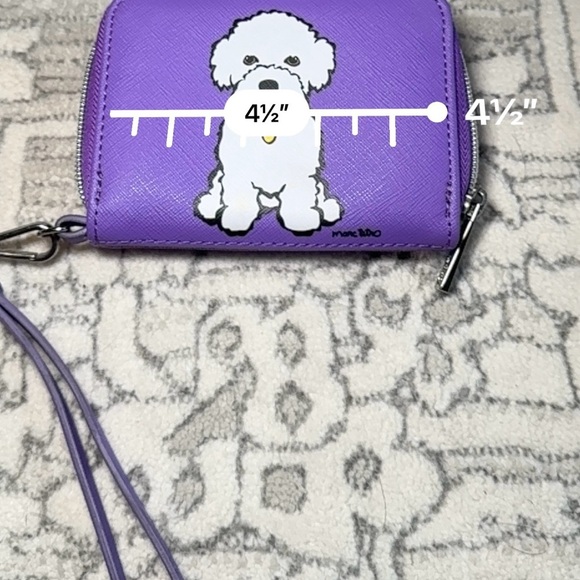 Marc Tetro French Bichon Puppy Dog zip around wallet - Picture 10 of 11